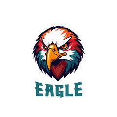 American eagle vector illustration. Colorful eagle mascot logo. sport logo, gaming logo