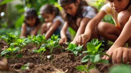 Young Environmentalists: Kids Planting Trees for a Greener Future Generative AI