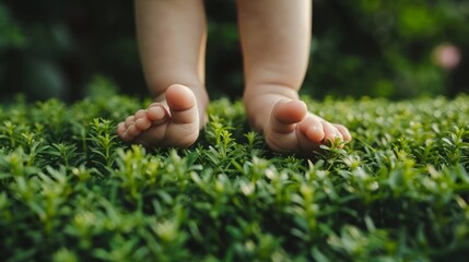 Tiny Toes on Verdant Lawn Generative AI