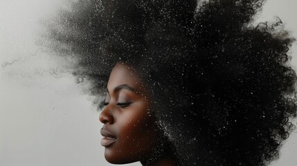 Confident Black Woman Embraces Her Natural Beauty Generative AI