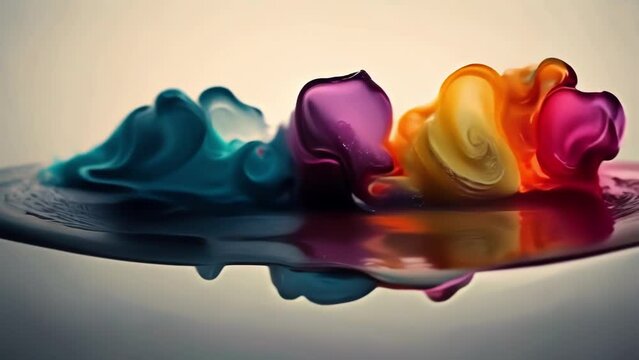 Blue Rose in Creamy Water: A Beautiful Liquid Illustration with Artistic Shape and Colorful Flower Design