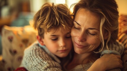 A Mother's Embrace: A Touching Moment of Love and Connection Generative AI