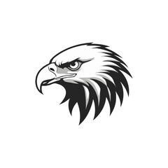 Eagle vector illustration. Black and white Eagle logo. silhouette