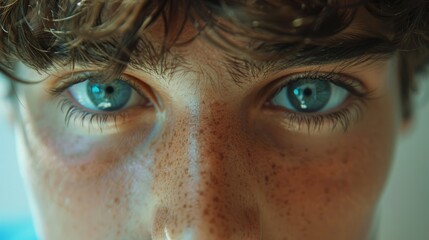 Teenager Opening Eyes in Slow Motion Generative AI - obrazy, fototapety, plakaty