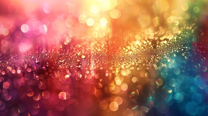 Reveal the intricate details of a rainbow bokeh background, where every texture tells a tale of light and color