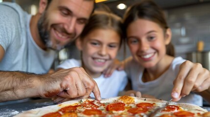 Family Bonding Over Pizza Night Generative AI