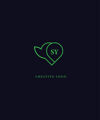 SY green logo Design. SY Vector logo design for business..
