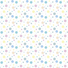 Pastel colors polka dot seamless pattern background