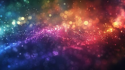 Illustrate the ethereal beauty of rainbow bokeh effects, where light transforms textures into a visual symphony - obrazy, fototapety, plakaty