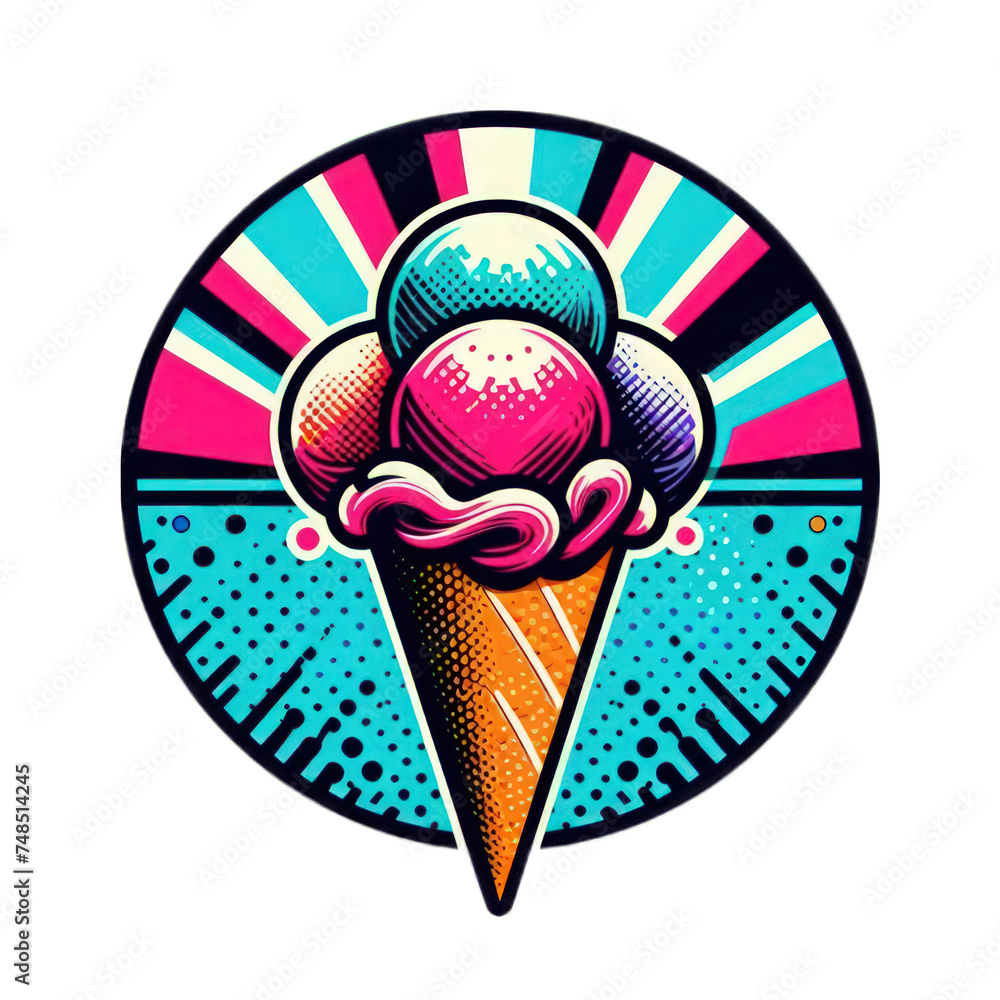 Wall mural ice cream art illustration