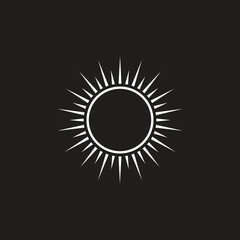 Set of sun and sunburst shapes. Sun icons and sunbeam collection