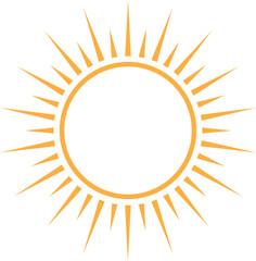 Set of sun and sunburst shapes. Sun icons and sunbeam collection