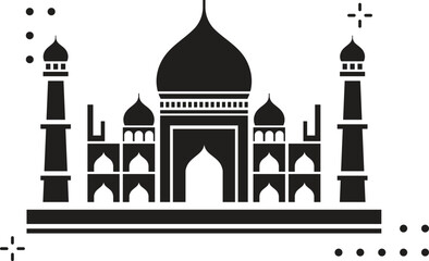 Taj Mahal hand drawn vector. Palace India sketch