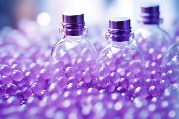 Intriguing Purple cosmetic molecules. Spa medical. Generate Ai