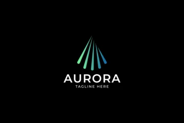 Fotobehang letter a with aurora sunburst modern logo design for industry technology company business © risaldi