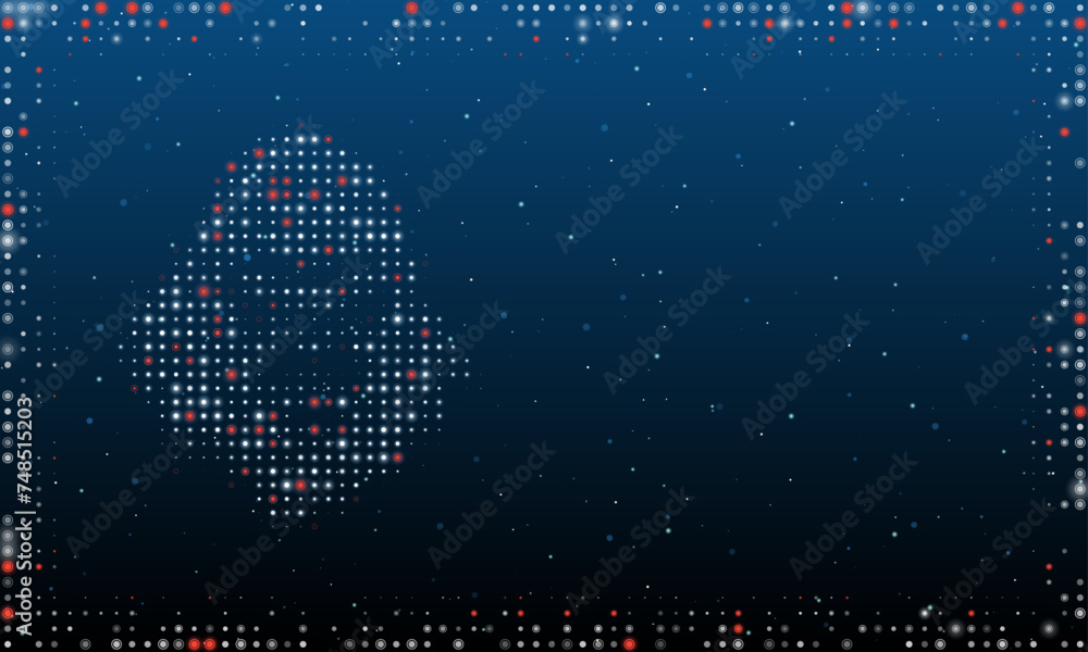 Poster on the left is the gorilla head symbol filled with white dots. pointillism style. abstract futuristi