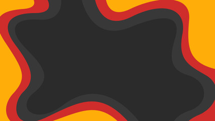 Black, red and orange wavy background. Simple abstract wallpaper in flat style. Suitable for web design, templates, banners, cards, covers and others