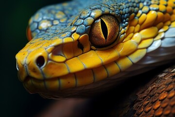 Fototapeta premium Slithery Phyton snake closeup. Predator reptile. Generate Ai