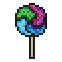 Lollipop with pixel art style