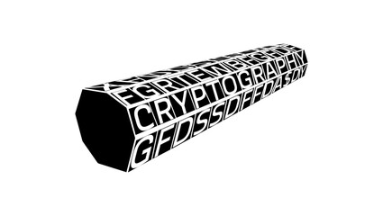 first Cryptographic Methods emblem, black isolated silhouette