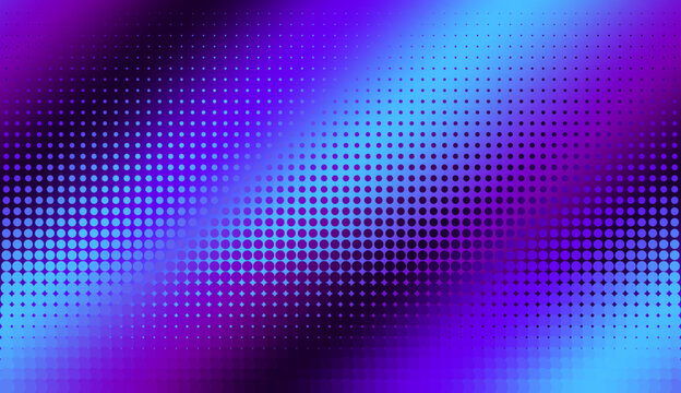 Blue gradient halftone dots background. Vector illustration. Abstract pop art style dots on abstract blur background