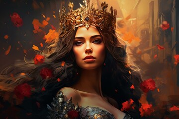 Influential Persian queen. Creative girl fantasy. Generate Ai