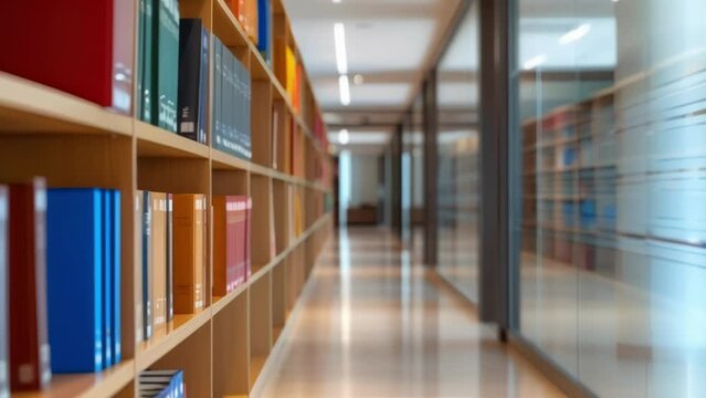 A wall lined with shelves of reference books manuals and training materials indicating the companys commitment to providing employees with the necessary resources for continuous