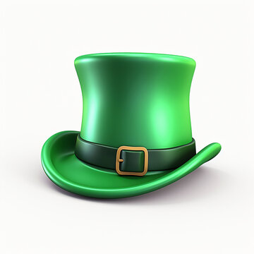 3d render icon of St patricks day leprechaun hat generated AI