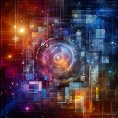 Obraz premium Quantum computing abstract