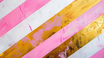 gold and pink stripes background.