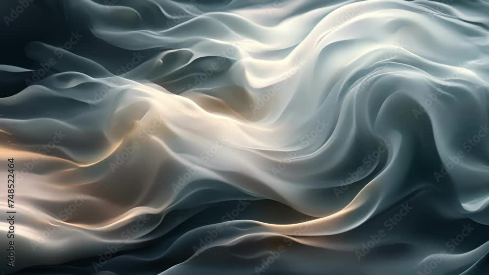 Poster texture of shimmering silk threads dancing in shades of turquoise creating a dynamic and fluid compo