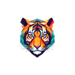 Creative colorful geometric Tiger illustration vector artwork for t shirt or digital logo. editable vector colorful Tiger artwork