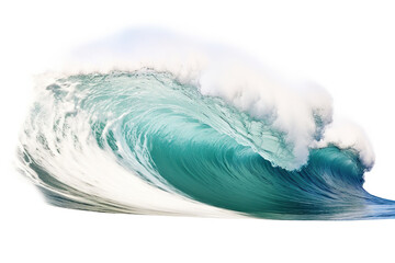 Big sea wave isolated on white background.