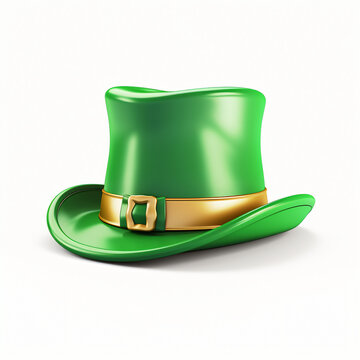 3d render icon of St patricks day leprechaun hat generated AI