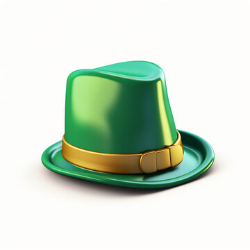 3d render icon of St patricks day leprechaun hat generated AI
