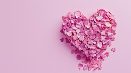 Obraz premium Valentine's day, wedding, love concept. made of pastel confetti isolated on pink background.
