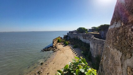 Diu, Dadra and Nagar Haveli and Daman and Diu India - Feb 23 2024: Diu fort - Built in the 16th century by the Portuguese, this sandstone fort features a lighthouse and 3 churches.