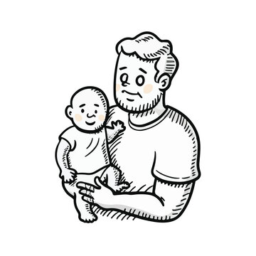 Father_with_baby_in_cartoon_doodle_style__Imag 