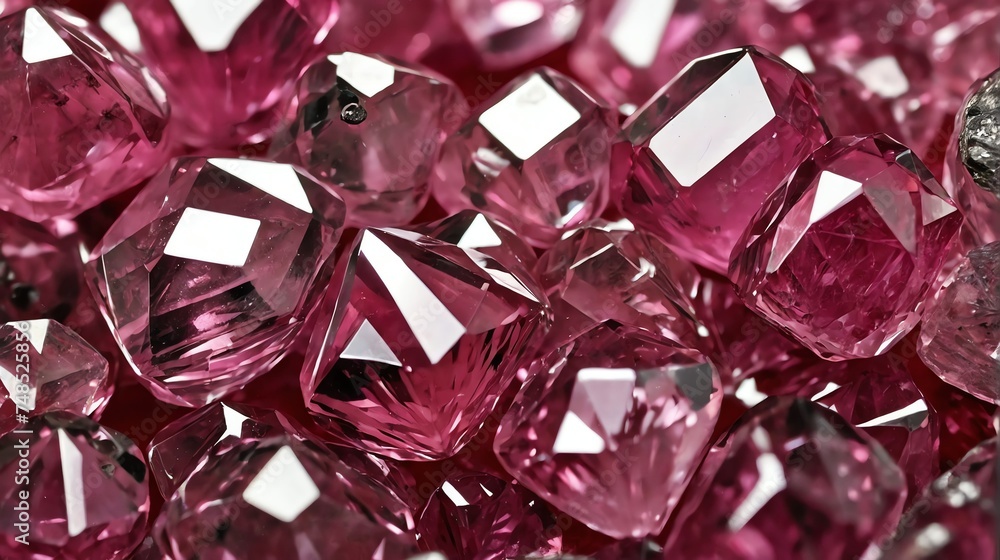 Poster shiny sparkling pink crystal gemstone texture close up from generative ai
