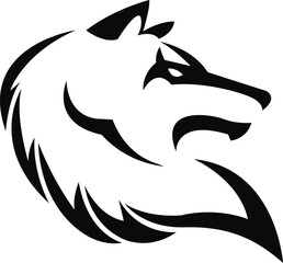 Tribal wolf tattoo, Wolf Howling Artwork design, side view wolf tattoo Illustration, Wolf Vintage Logo Stock Vector for anyone of graphic work, wild head wolfy fierce face logo design inspiration