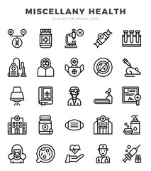 MISCELLANY HEALTH Icon Pack 25 Vector Symbols for Web Design.