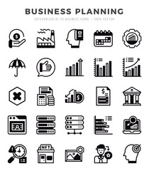 Set of simple Lineal Filled Business Planning Icons. Lineal Filled art icons pack.
