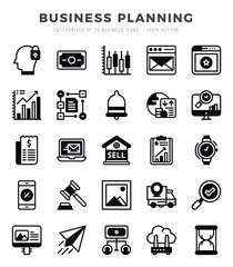 Business Planning icons set. Vector illustration.