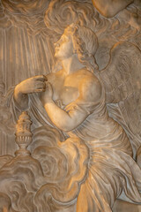 Bas relief with an angel in the cathedral of Termini Imerese