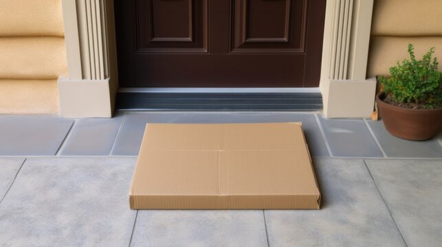 Deliver packages or boxes on doormats near the entrance. Deliver outside the door.