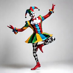 dancing girl in a jocker dress