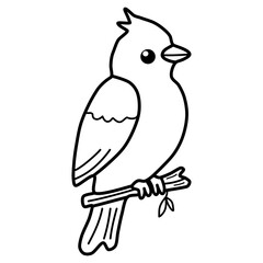 Bird outline hand draw for coloring pages.