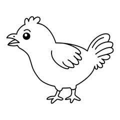 Fototapeta na wymiar Chicken outline hand draw for coloring pages.