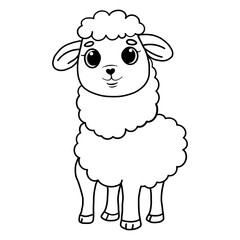Sheep outline hand draw for coloring pages.
