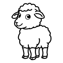 Sheep outline hand draw for coloring pages.